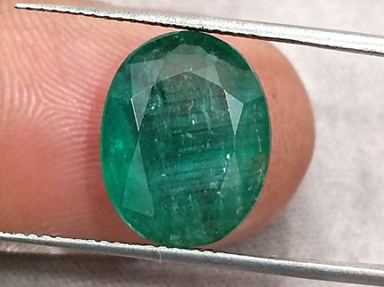 Natural Zambian Emerald 6.54ct Medium Deep Forest Green Oval Cut Big Size Gemstone