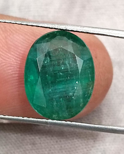 6.54ct Zambian Emerald,  Natural Medium Deep Forest Green Gemstone