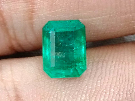 2.85ct Zambian Emerald, Certified Natural Medium Deep Green Octagon Cut Gemstone