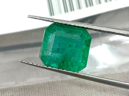 Zambian Emerald 3.13ct Certified Natural Medium Green Octagon Cut Loose Gemstone
