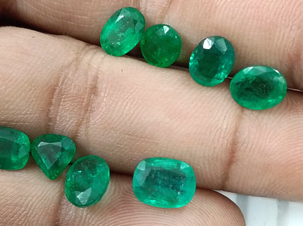 Zambian Emerald Parcel 10.30ct Natural Mixed Cut Loose Gemstones