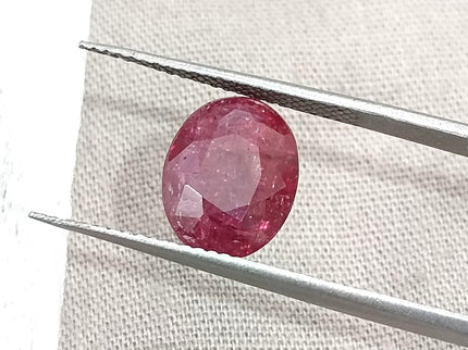 2.82ct Unheated Natural Ruby SGL Certified Mozambique Purplish Red Oval Cut Loose Gemstone
