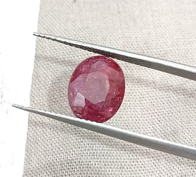 2.82ct Unheated Natural Ruby SGL Certified Mozambique Purplish Red Oval Cut Loose Gemstone