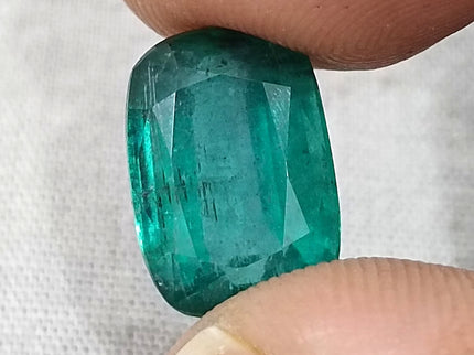 Natural Emerald 7.34ct Certified Deep Green Cushion Cut Natural Loose Stone
