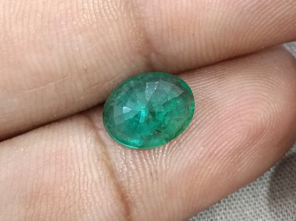 2.41ct Natural Emerald SGL Certified Medium Deep Green Oval Cut Minor Oiled Loose Gemstone
