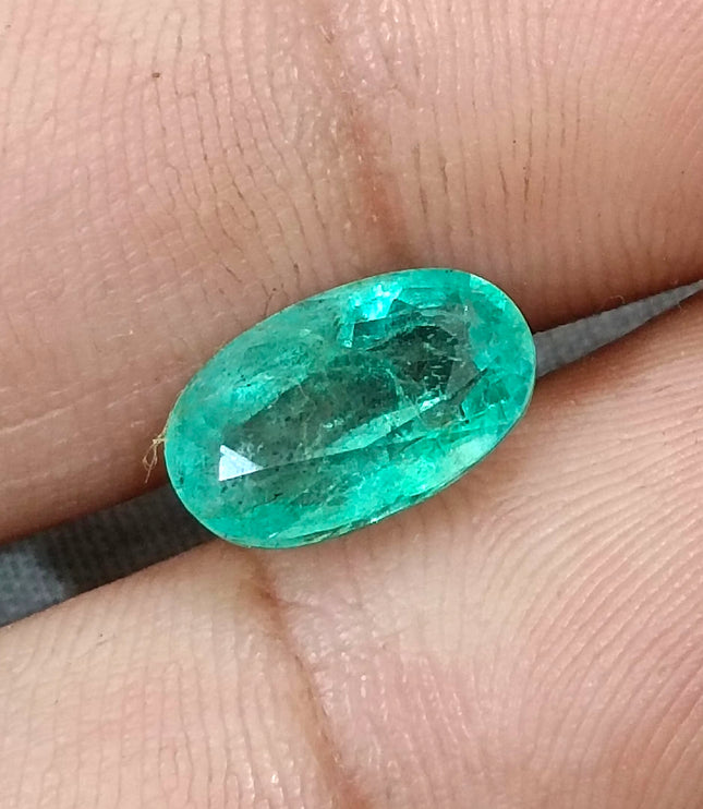 GSI Certified 3.11ct Pastel Green Emerald, 100% Natural Gemstone