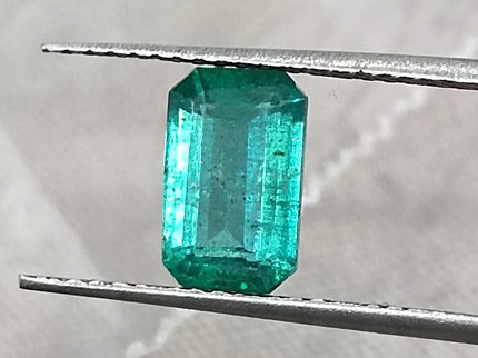 Zambian Emerald 1.32ct Natural SGL Certified Medium Bluish Green Octagon Cut Loose Gemstone Minor Oil