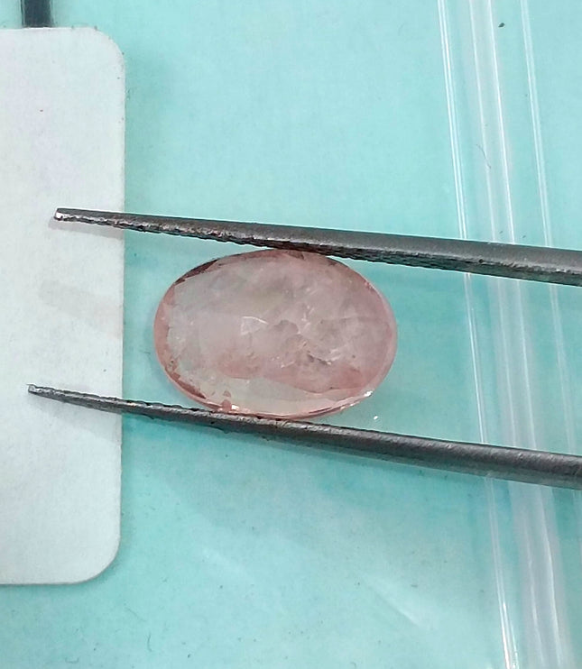 3.38ct Unheated Padparadscha Sapphire Natural GSI Certified Oval Orangy Pink Gemstone