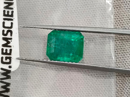 Zambian Emerald 1.97ct Certified Natural Medium Deep Green Octagon Cut Gemstone