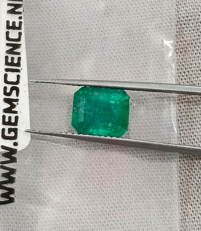 Zambian Emerald 1.97ct Certified Natural Medium Deep Green Octagon Cut Gemstone