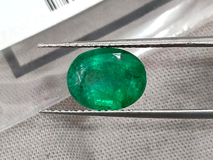 Zambian Emerald 2.76ct Certified Natural Deep Golden Green Oval Cut Loose Gemstone