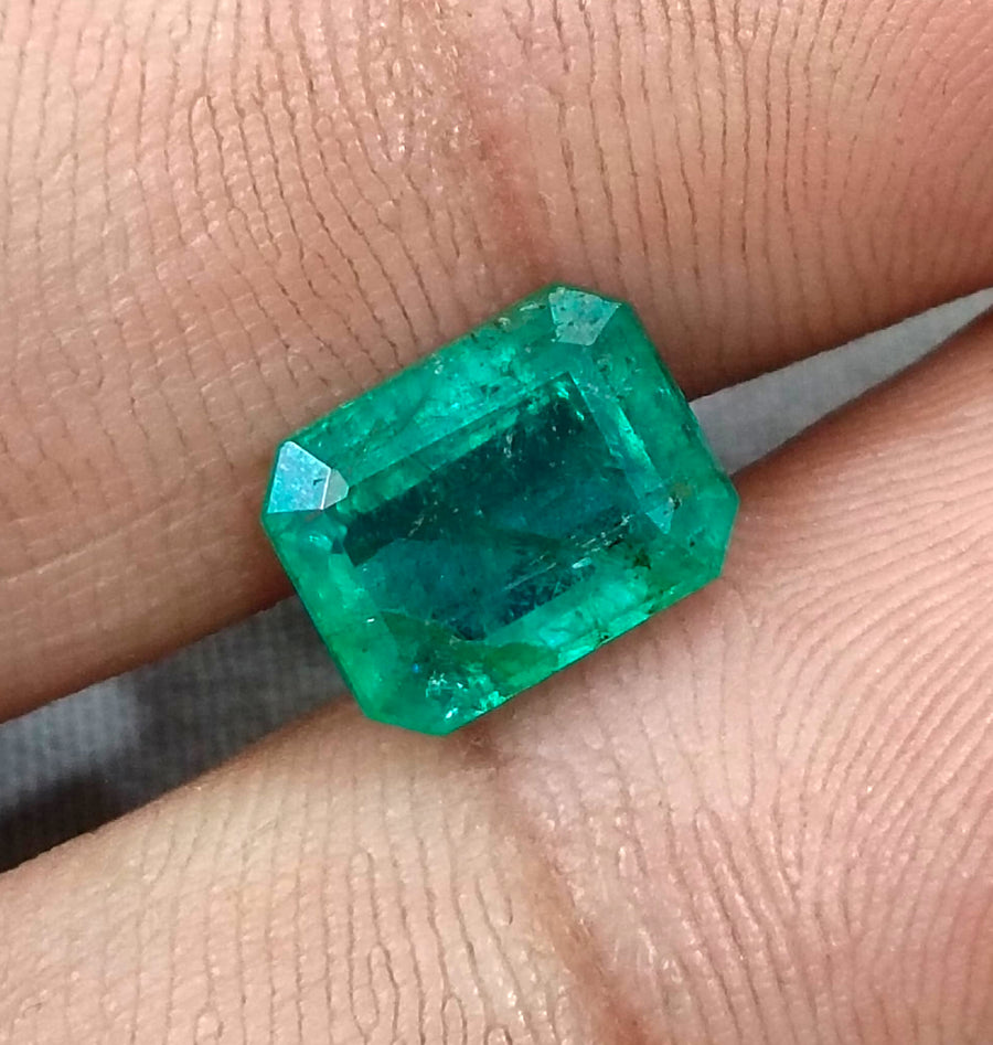 3.03ct Zambian Emerald, Certified Medium Green Octagon Cut Loose Gemstone