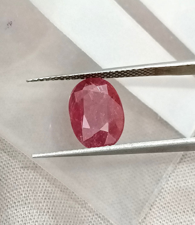 2.87ct Mozambique Ruby Unheated Natural Rasberry Ruby SGL Certified Oval Cut Loose Gemstone
