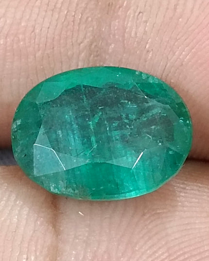 6.54ct Zambian Emerald,  Natural Medium Deep Forest Green Gemstone