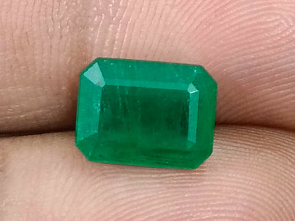 Natural Zambian Emerald 3.13ct Certified Medium Green Octagon Cut Loose Gemstone
