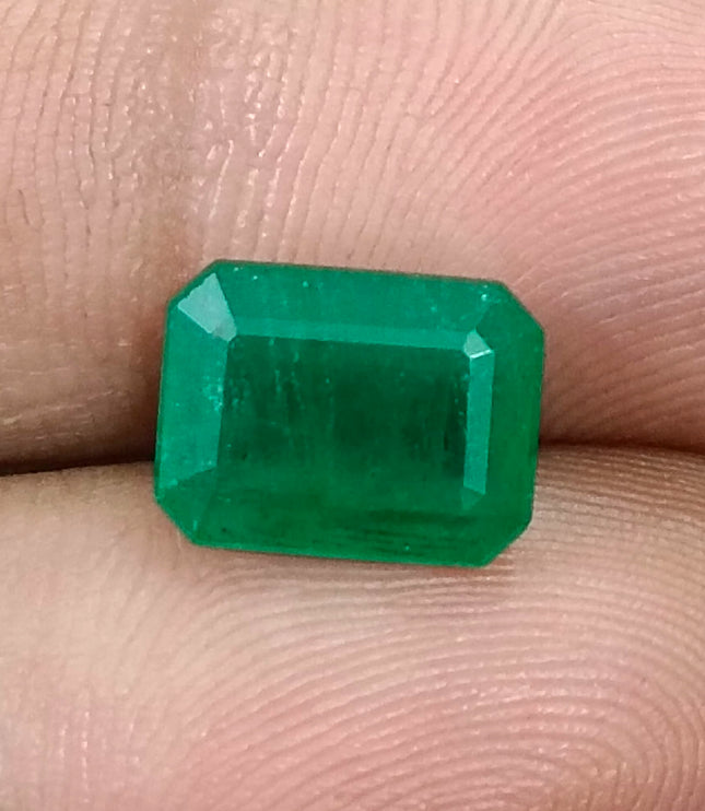 Natural Zambian Emerald 3.13ct Certified Medium Green Octagon Cut Loose Gemstone