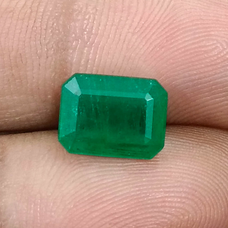Natural Zambian Emerald 3.13ct Certified Medium Green Octagon Cut Loose Gemstone