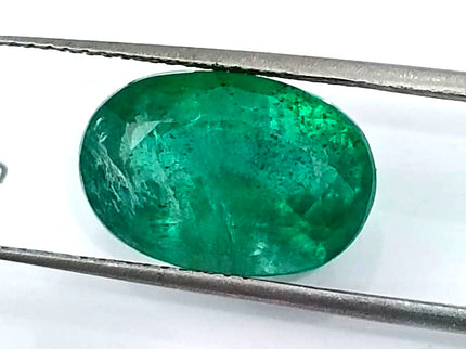 Natural Emerald 5.67ct Deep Green Zambian Origin Oval Cut Minor Oiled Loose Gemstone