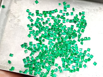 Calibrated Natural Emerald Lot 8.20ct Medium Deep Vivid Green Princess Cut Loose Stone