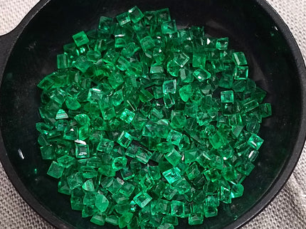 Calibrated Natural Emerald Lot 8.20ct Medium Deep Vivid Green Princess Cut Loose Stone