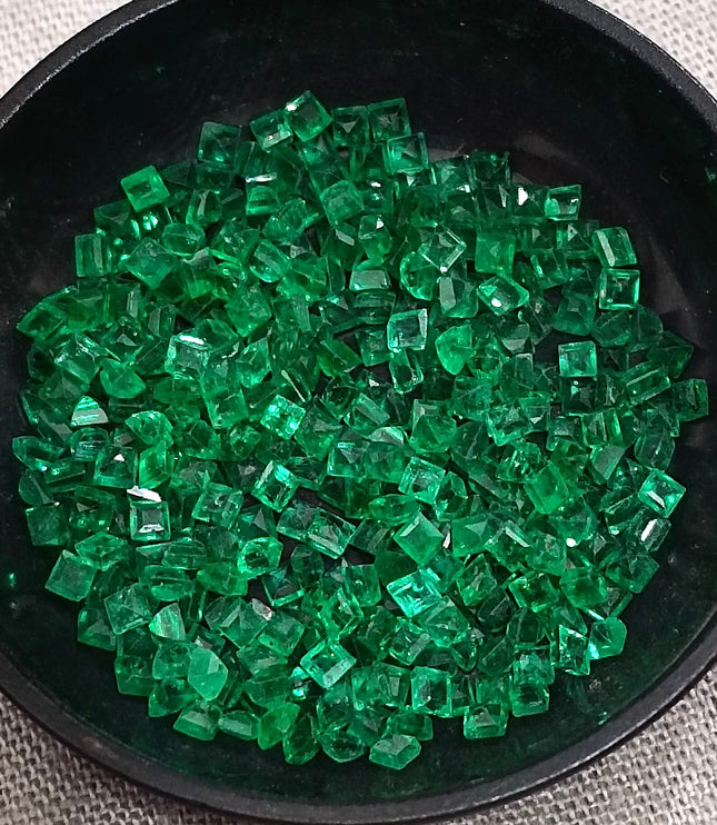 Calibrated Natural Emerald Lot 8.20ct Medium Deep Vivid Green Princess Cut Loose Stone