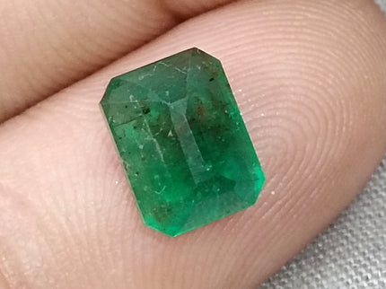 2.79ct Natural Emerald Vivid Deep Green Zambian Octagon Cut Loose Gemstone
