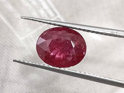 2.93ct Unheated Natural Ruby Mozambique SGL Certified Deep Rasberry Red Gemstone