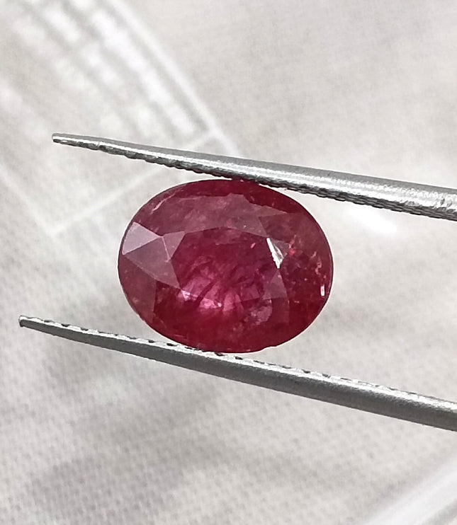 2.03ct Unheated Natural Ruby Mozambique SGL Certified Deep Rasberry Red Gemstone