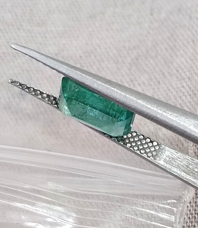 1.45ct Natural Emerald Medium Green Zambian Octagon Cut Loose Gemstone