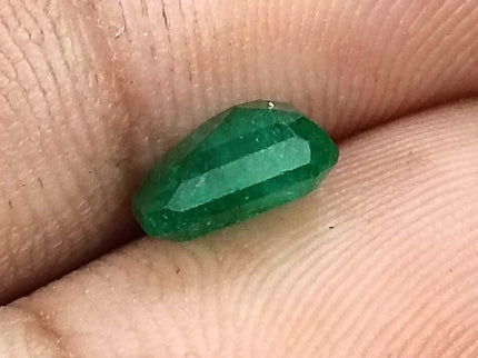 Zambian Emerald 1.60ct Natural Deep Glass Green Octagon Cut Loose Gemstone