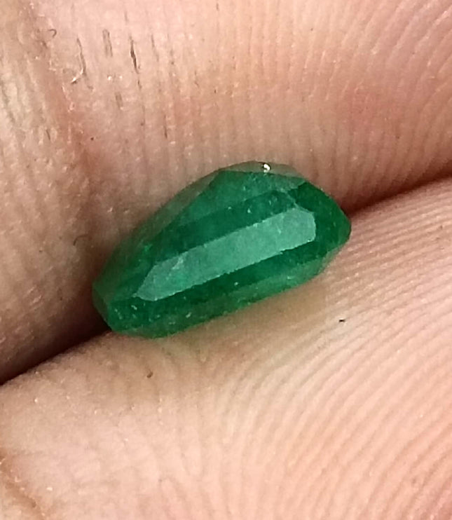 Zambian Emerald 1.60ct Natural Deep Glass Green Octagon Cut Loose Gemstone