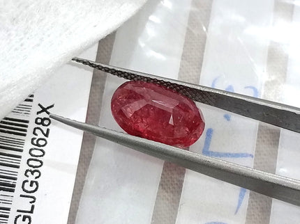 3.72ct Unheated Mozambique Ruby Natural SGL Certified Rasberry Red Oval Cut Loose Gemstone