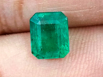 2.15ct Certified Zambian Emerald, Natural Medium Green Octagon Cut Gemstone