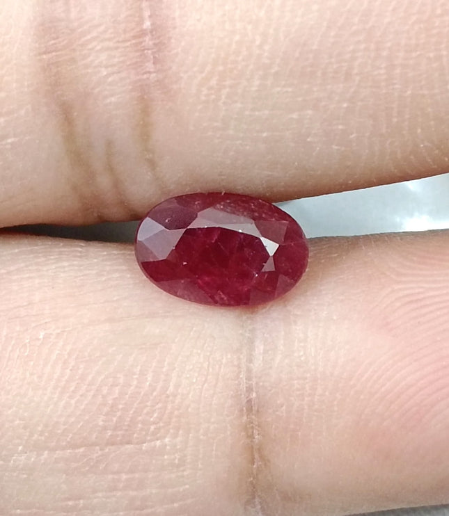 2.12ct Natural Ruby Unheated Mozambique SGL Certified Rasberry Red Oval Cut Loose Gemstone