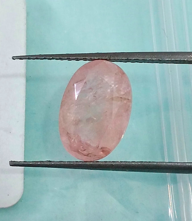 3.38ct Unheated Padparadscha Sapphire Natural GSI Certified Oval Orangy Pink Gemstone