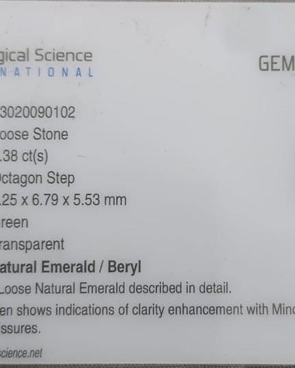 GSI Certified 2.38ct Vivid Deep Golden Green Natural Zambian Emerald