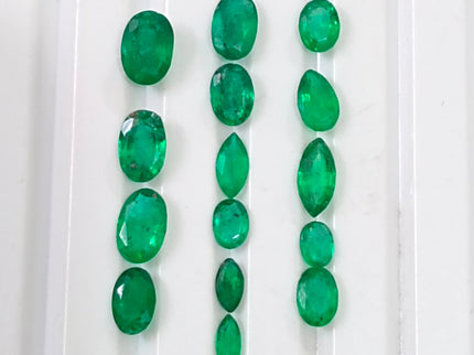 2.65ct Natural Emerald Parcel Vivid Deep Green Zambian Mixed Cut Loose Gemstones