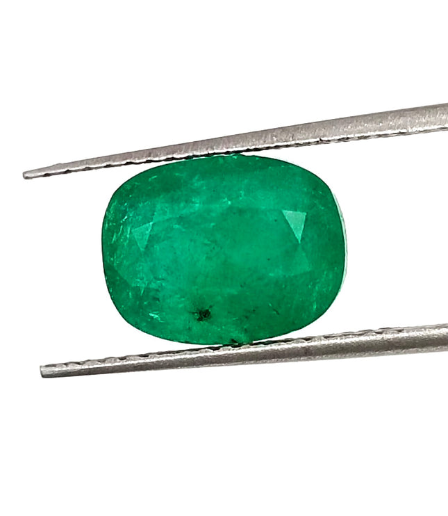 Zambian Emerald 2.80ct Deep Leaf Green Cushion Cut Loose Stone