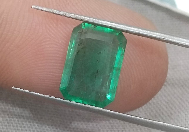 2.73ct GSI USA Certified Medium Deep Green Spring Green Zambian Emerald Minor Oiled Loose Gemstone