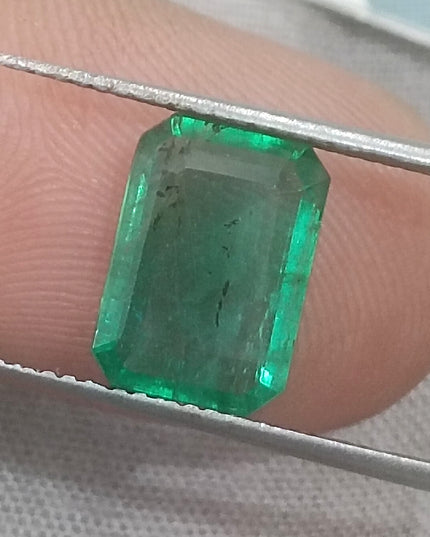 2.73ct GSI USA Certified Medium Deep Green Spring Green Zambian Emerald Minor Oiled Loose Gemstone
