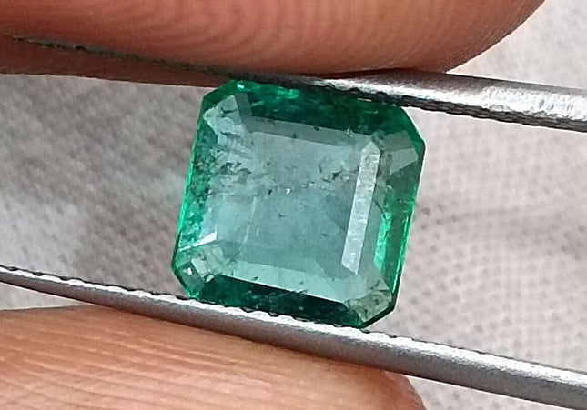 1.38ct Natural Zambian Emerald GSI Certified Minor Oiled Loose Gemstone