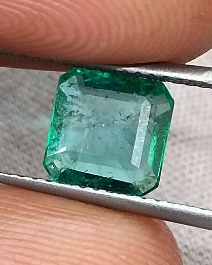 1.38ct Natural Zambian Emerald GSI Certified Minor Oiled Loose Gemstone