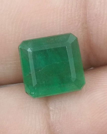 5.30ct Deep Green Natural Zambian Emerald Moderately Clarity Enhanced Loose Gemstone
