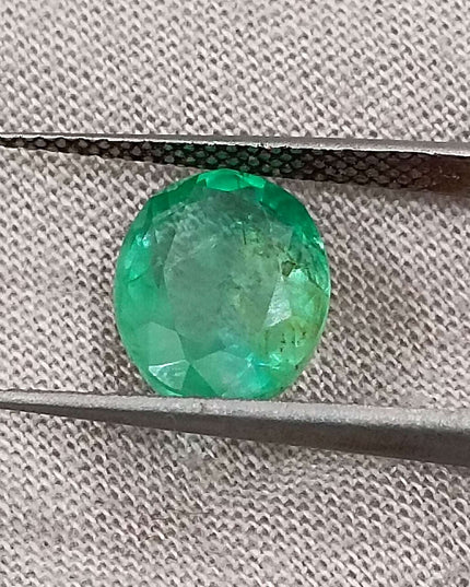 GSI Certified 2.60ct Sea Green Oval Cut Natural Panjshir Emerald Minor Oiled Loose Gemstone