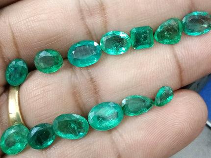 Zambian Emerald Parcel 15.33ct Natural mixed cut loose gemstones