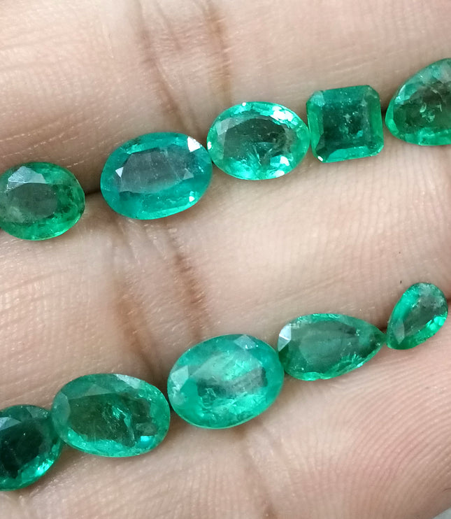 Zambian Emerald Parcel 15.33ct Natural mixed cut loose gemstones