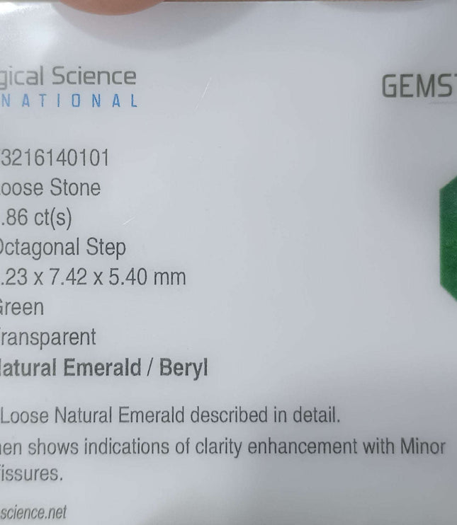 Certified 2.86ct Natural Zambian Emerald, Deep Forest Green Gemstone.