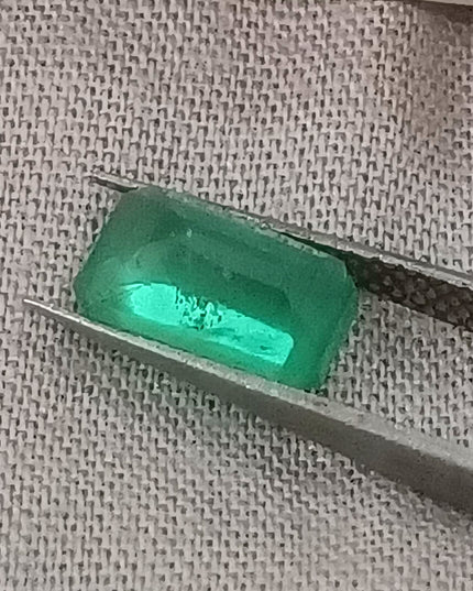 GSI Certified 1.52ct Medium Light Green Natural Zambian Emerald Minor Oiled Loose Gemstone
