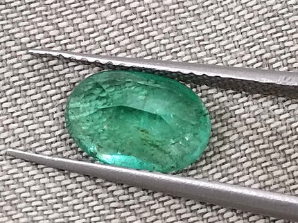 1.36ct Natural Emerald Medium Velvet Green Zambian Oval Cut Loose Gemstone