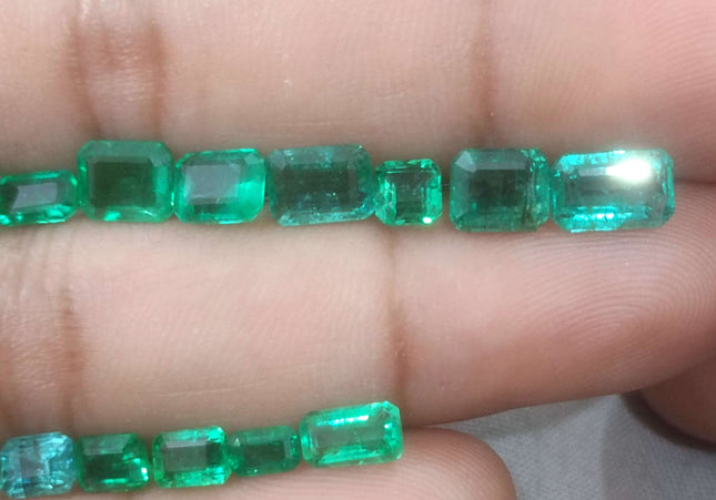 20.64ct Medium to Vivid Green Zambian Emerald Parcel Minor Oiled Loose Gemstones